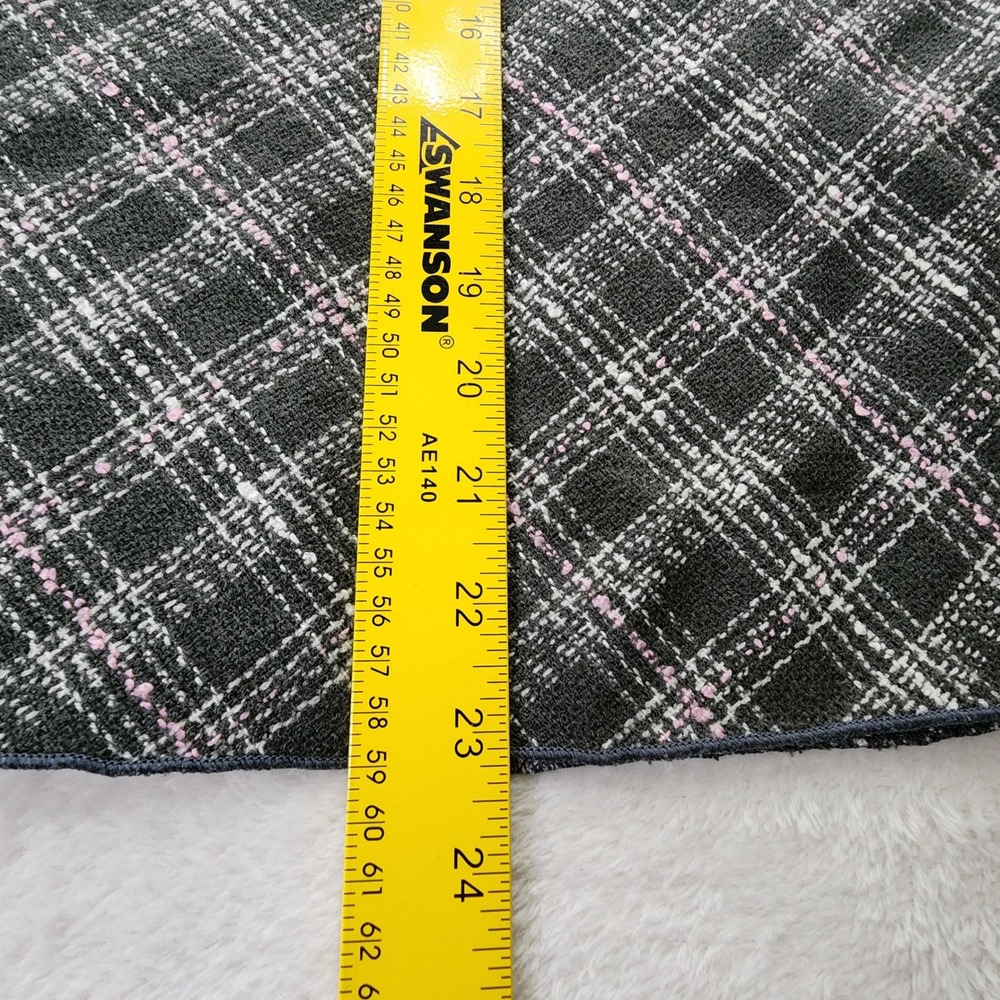 Plaid Tweed Midi Skirt Womens Medium Black Pink A-Line Y2K Grunge Coquette Retro - Picture 7 of 13